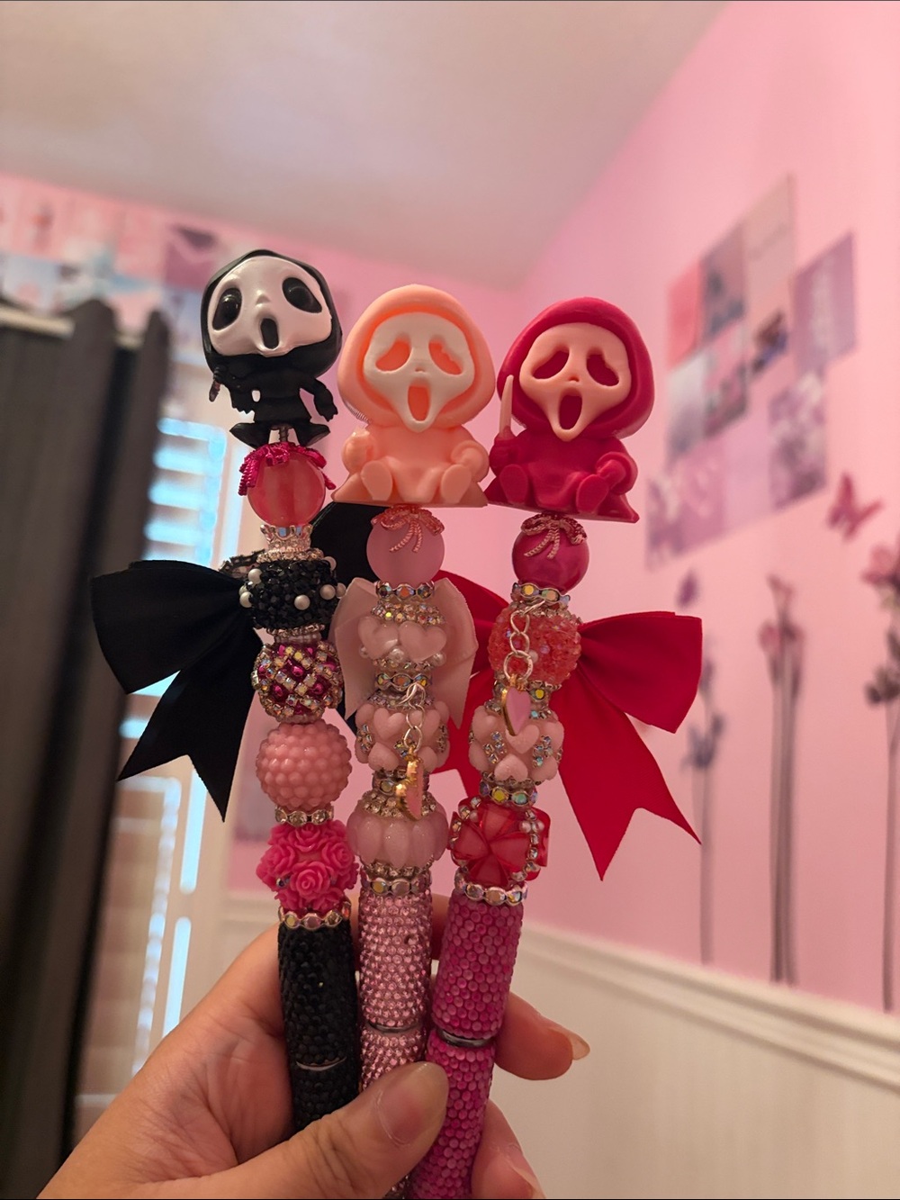 Ghost face Beaded Pen